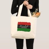 Modern FREE INDEED Pan African JUNETEENTH ラージトートバッグ (正面(商品))
