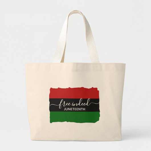 Modern FREE INDEED Pan African JUNETEENTH ラージトートバッグ (正面)