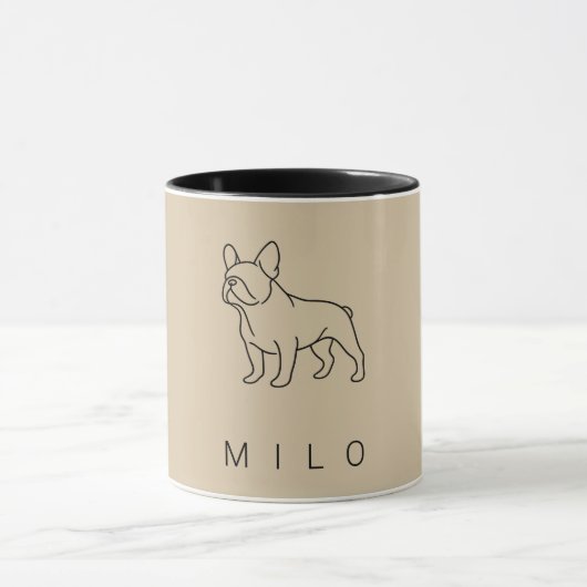 Modern French Bulldog Coffee Mug | Custom Name マグカップ (中央)