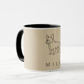 Modern French Bulldog Coffee Mug | Custom Name マグカップ (正面左)