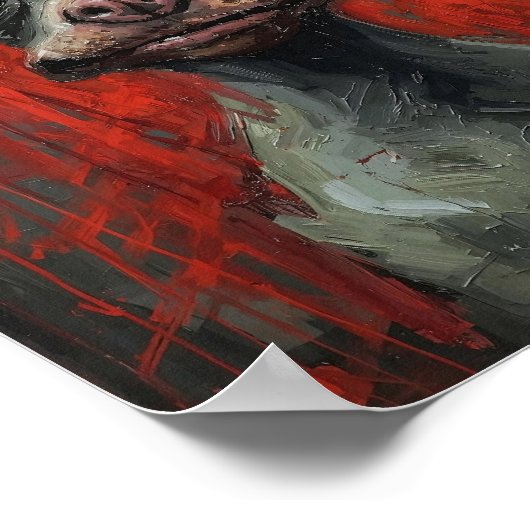 Modern French Bulldog Expressionist Art Poster ポスター (角)