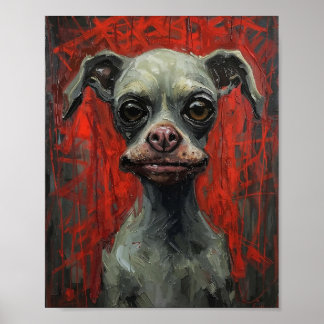Modern French Bulldog Expressionist Art Poster ポスター