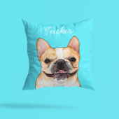Modern Frenchie Bulldog Illustration | Add Name  クッション