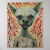 Modern Frenchie Expressionist Art ポスター (正面)