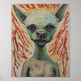 Modern Frenchie Expressionist Art ポスター