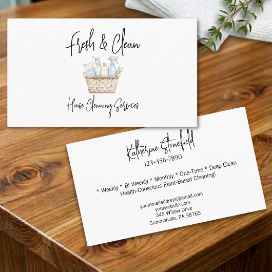 Modern Fresh Custom House Cleaning Services 名刺
