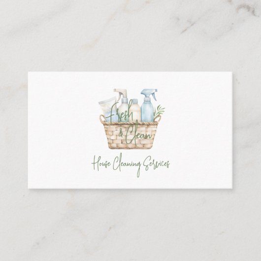 Modern Fresh Personalizable House Cleaning Service 名刺 (正面)