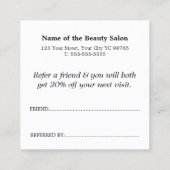 Modern Fresh Red White Blue Salon 紹介カード (裏面)