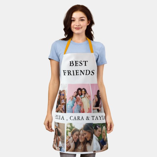 Modern Friend Collage Photos Simple エプロン (着用した状態)