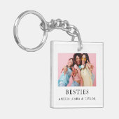 Modern Friend Collage Photos Simple キーホルダー (正面左)