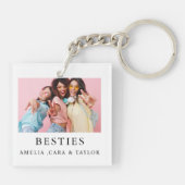 Modern Friend Collage Photos Simple キーホルダー (裏面)