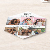 Modern Friend Collage Photos Simple ペーパーコースター (アングル)