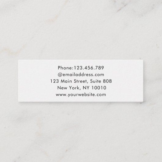 Modern Friseur Visitenkarte スキニー名刺 (裏面)