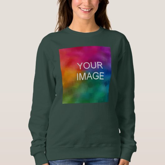 Modern Front Print Womens Deep Forest Green スウェットシャツ (正面)