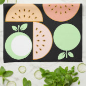 Modern Fruit Monogrammed Mid-Century Scandi Style キッチンタオル (折り畳み)