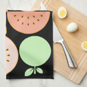 Modern Fruit Monogrammed Mid-Century Scandi Style キッチンタオル (四つ折り)