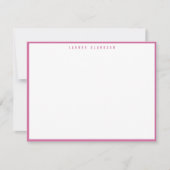 Modern Fuchsia Pink Border Note Card 招待状 (正面)