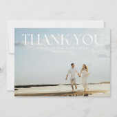 Modern Full Photo Bold Wedding Thank You Card サンキューカード (正面)