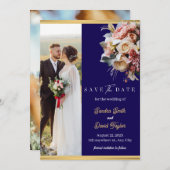 Modern Full Photo Double-Sided Save The Date Card セーブザデート (正面/裏面)