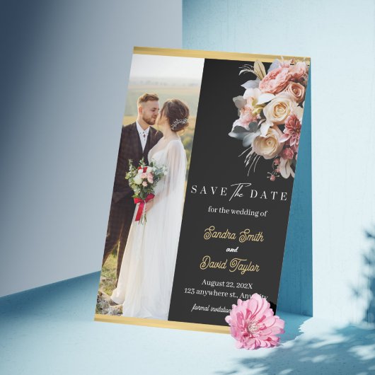 Modern Full Photo Double-Sided Save The Date Card セーブザデート
