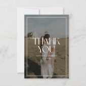 Modern Full Photo Overlay Bold Typography Wedding サンキューカード (正面)