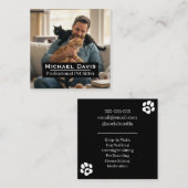 Modern Full Photo Pet Sitter Square Business Card  スクエア名刺 (正面/裏面)