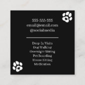 Modern Full Photo Pet Sitter Square Business Card  スクエア名刺 (裏面)