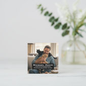 Modern Full Photo Pet Sitter Square Business Card  スクエア名刺 (スタンド正面)