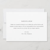 Modern Full Photo Script Lettering Wedding サンキューカード (裏面)