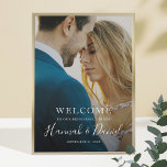 Modern Full Photo Wedding Rehearsal Dinner Welcome ポスター<br><div class="desc">This simply chic wedding rehearsal dinner welcome poster features your favorite photo and white text, including your first names in a lively whimsical script. You can change the font and the wording to suit your style. Depending on the color of your photo, you might prefer black text-in that case, please...</div>
