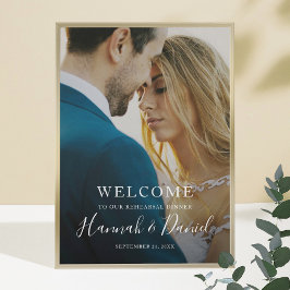 Modern Full Photo Wedding Rehearsal Dinner Welcome ポスター