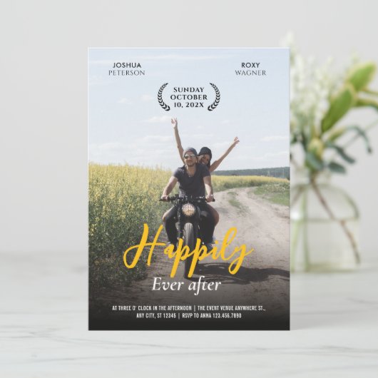 Modern Fun Casual Wedding  招待状 (スタンド正面)