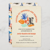 Modern Fun Casual Wild West Cowboy Desert Birthday 招待状 (正面/裏面)