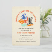 Modern Fun Casual Wild West Cowboy Desert Birthday 招待状 (スタンド正面)