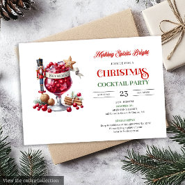 Modern fun Christmas cocktails party invitation 招待状