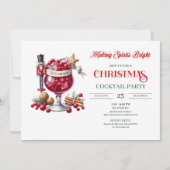 Modern fun Christmas cocktails party invitation 招待状 (正面)