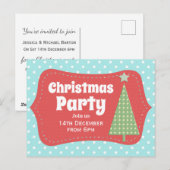 Modern Fun Christmas Party Invitation ポストカード (正面/裏面)