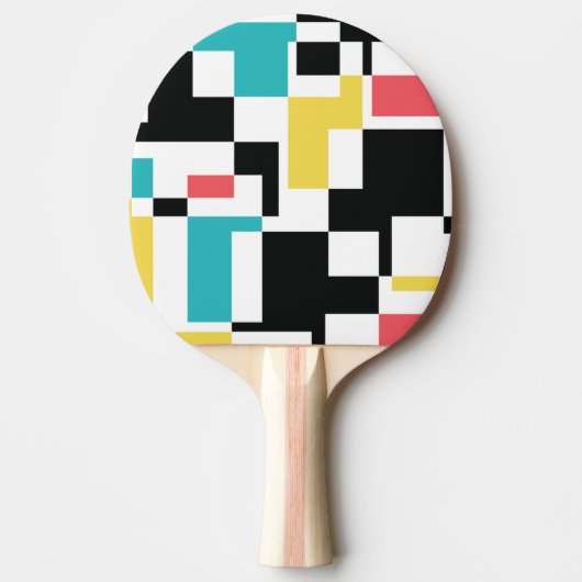 Modern, fun, colorful geometric graphic design 卓球ラケット (正面)