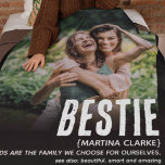 Modern Fun Cute BESTIE Definition Photo Gift フリースブランケット<br><div class="desc">Let your Best Friend know how special she is to you with this modern fun BESTIE Photo Fleece Blanket. Simply upload one of your favorite pictures and customize the text to make it unique and personal to you. Would be the perfect birthday or christmas gift for Grandma, Mothers and Sisters...</div>