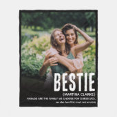 Modern Fun Cute BESTIE Definition Photo Gift フリースブランケット (正面)