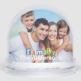 Modern Fun Family Typography Photo with Name 