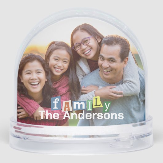 Modern Fun Family Typography Photo with Name (裏面)