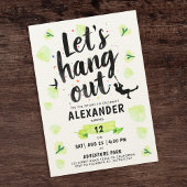Modern Fun Green Zipline Adventure Brush Script 招待状