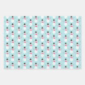 Modern Fun Kids Snowman Gingerbread Cat Christmas ラッピングペーパーシート (正面2)