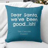 Modern Fun Santa Teal Personalized Humor Christmas クッション