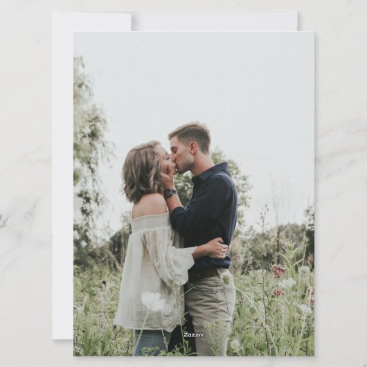 Modern Fun Script Photo White Christmas シーズンカード (裏面)