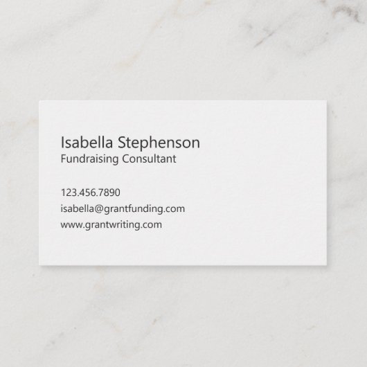 Modern Fundraising Consultant Freelance Writer 名刺 (裏面)