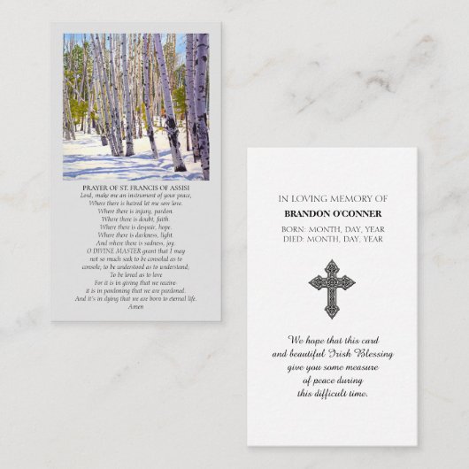 Modern Funeral  Celebration of Life Memorial  名刺 (正面/裏面)