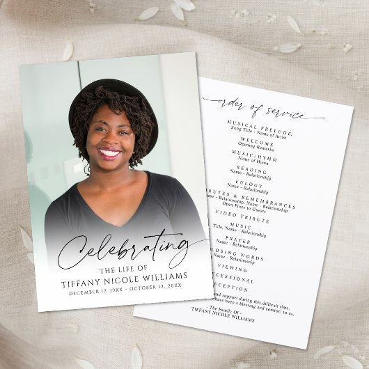 Modern Funeral Celebration of Life Photo Memorial プログラム