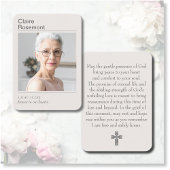 Modern Funeral Cross Photo Prayer Card  名刺